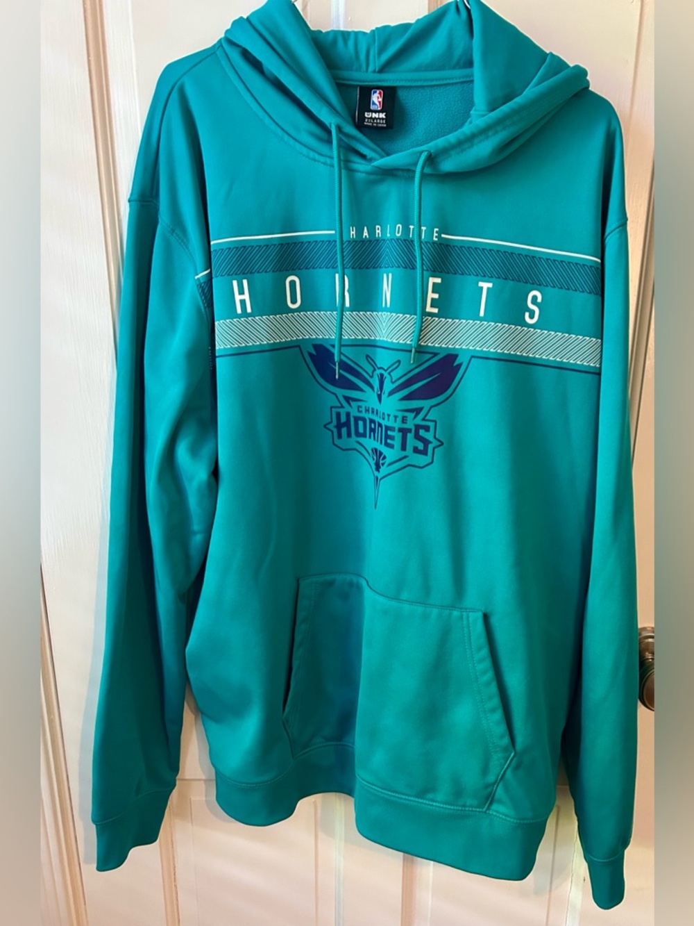 NBA Charlotte Hornets Basketball Hoodie Men's Size XXL Teal W/ Drawstring